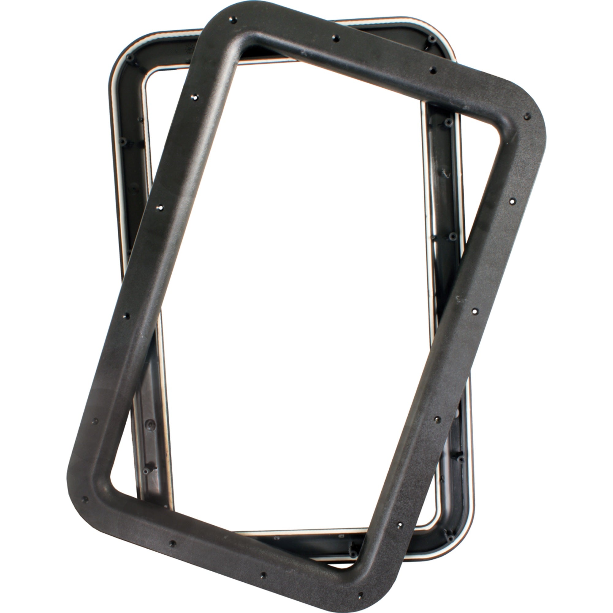 JR Products 11021 Deluxe RV Entry Door Window Frame Set - Black
