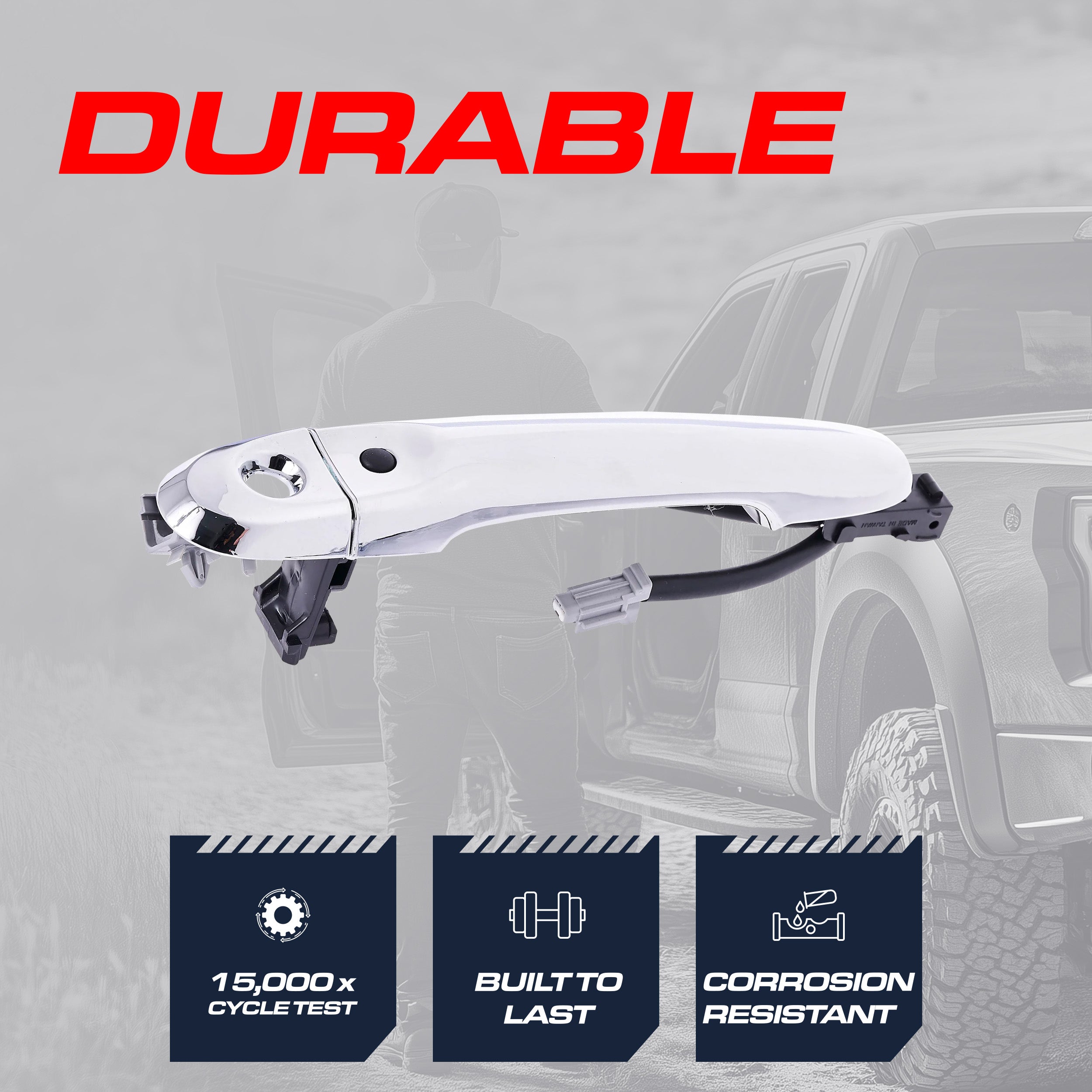Exterior Door Handle Chrome Replacement for Nissan Cube (2009-2014), Juke (2011-2017), Versa (2012-2024) OE Part # 80640-9KA0A | Front Left Driver Side w/ Keyhole Cover