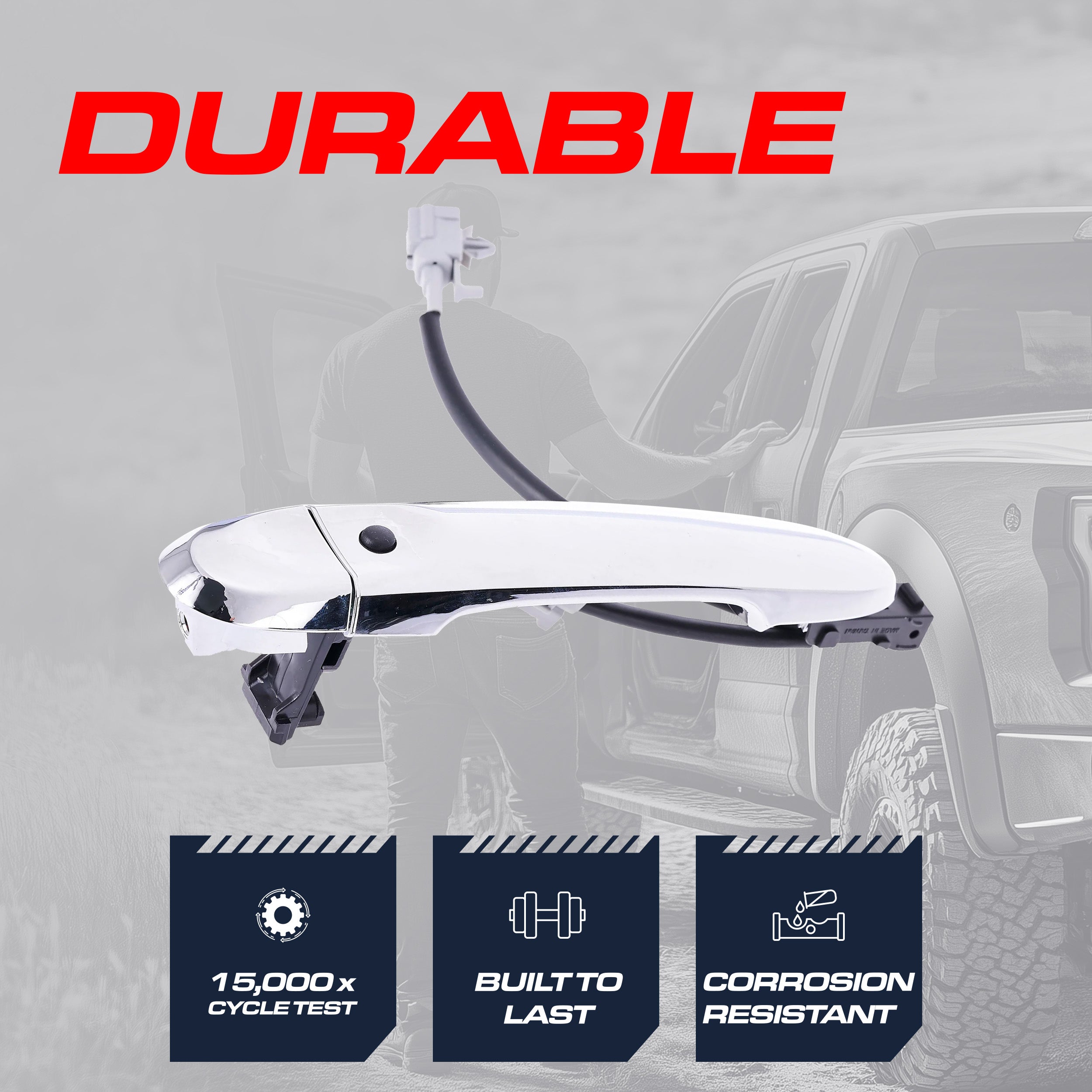 Exterior Door Handle Chrome Replacement for Nissan Cube (2009-2014), Juke (2011-2017), Versa (2012-2024) OE Part # 80640-9KA0A | Front Right Passenger Side w/o Keyhole Cover