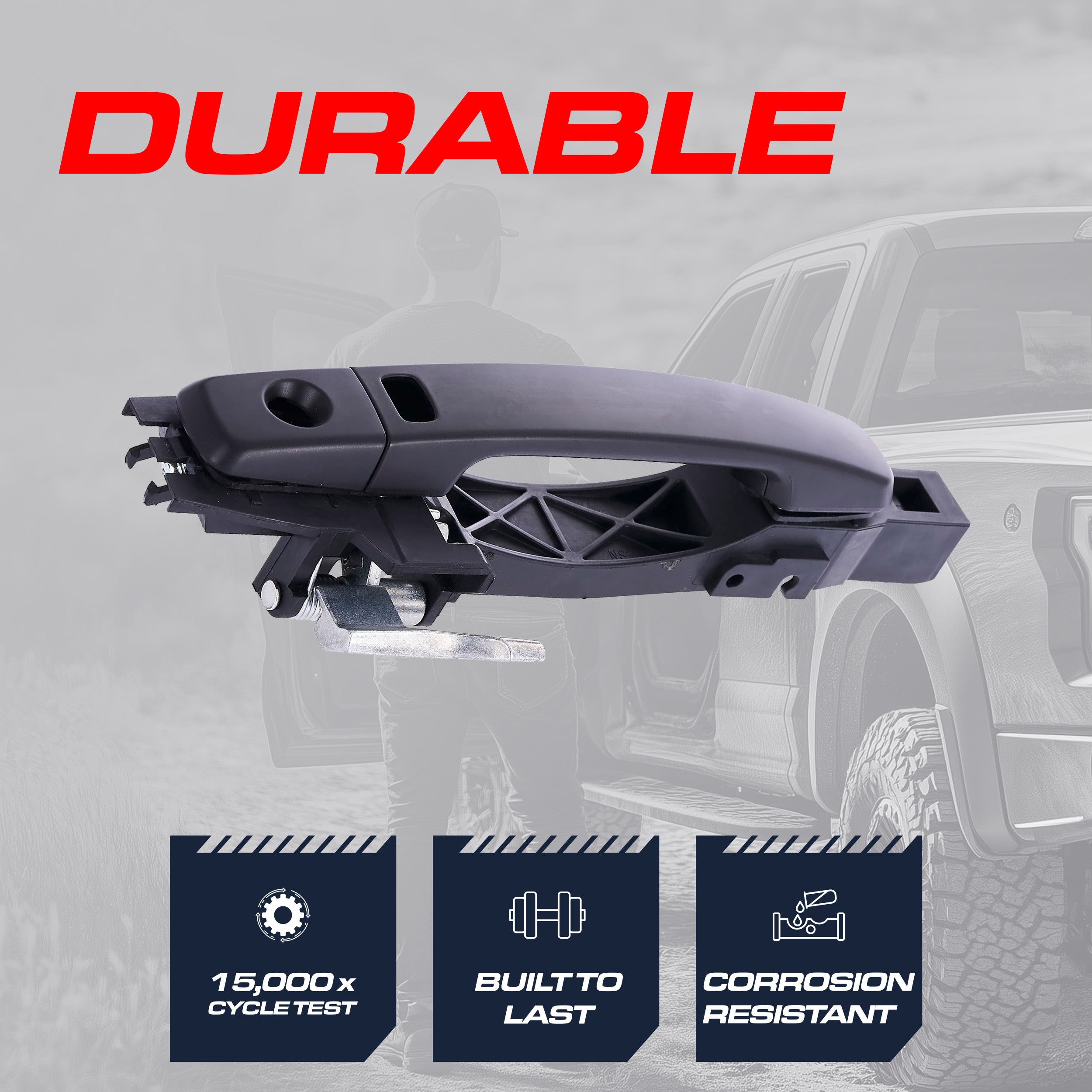 Exterior Door Handle Black Primed Replacement for Nissan Sentra B16 (2007-2012) (Smart Entry System w/o Sensor) OE Part # 80607-ZT52B, 80607-ET92A | Front Left Driver Side