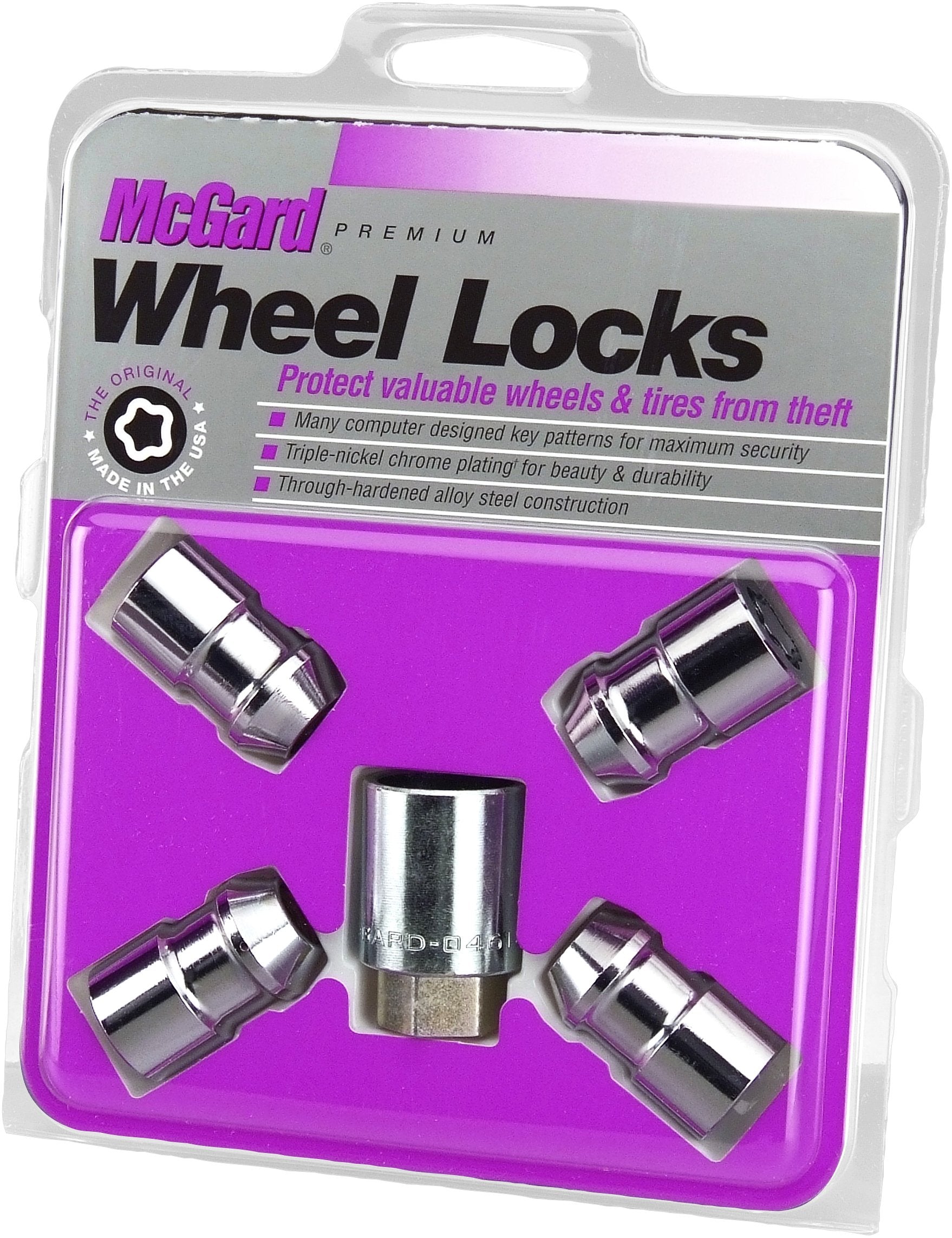 Mcgard 24130 Chrome Cone Seat Wheel Locks (1/2 - 20 Thread Size) - Set Of 4