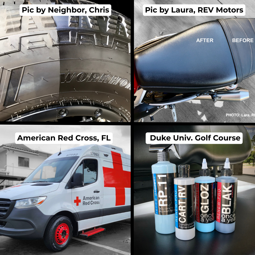 2-Pack Ceramic-Hybrid Protectant Kit | BLAK & SATN 100ml | 4-12 Months Tire, 1-2 Years Trim & Vinyl Protection | Safe for Cars, Golf Carts, RVs, Motorcycle-Safe