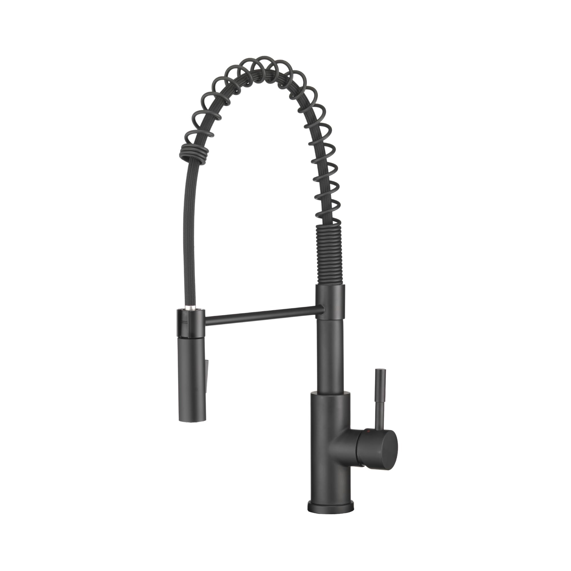 Dura Faucet DF-MK504SLK-MB Streamline Coil Pull-Down RV Kitchen Faucet - Matte Black