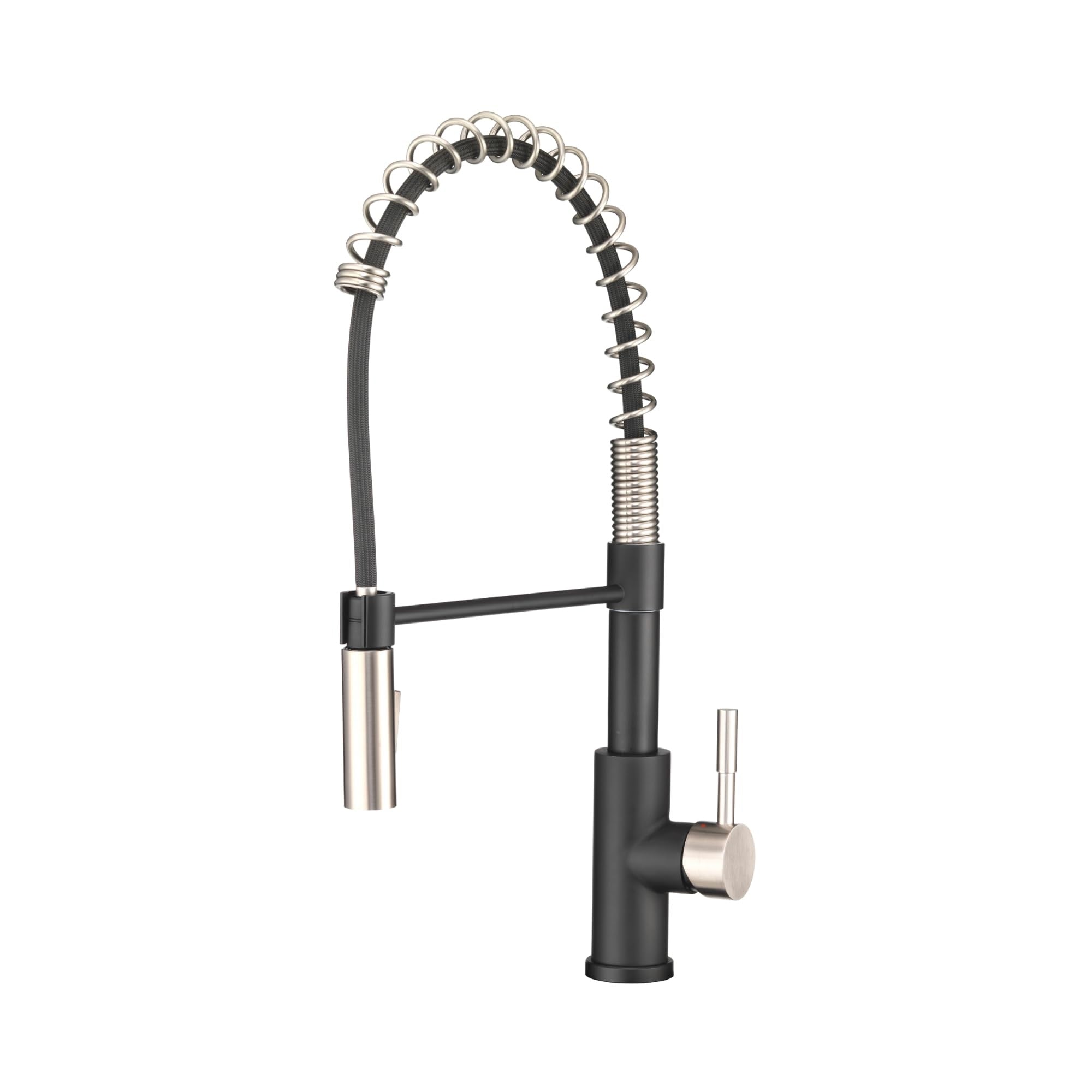 Dura Faucet DF-MK504SLK-MBSN Streamline Coil Pull-Down RV Kitchen Faucet - Matte Black/Nickel