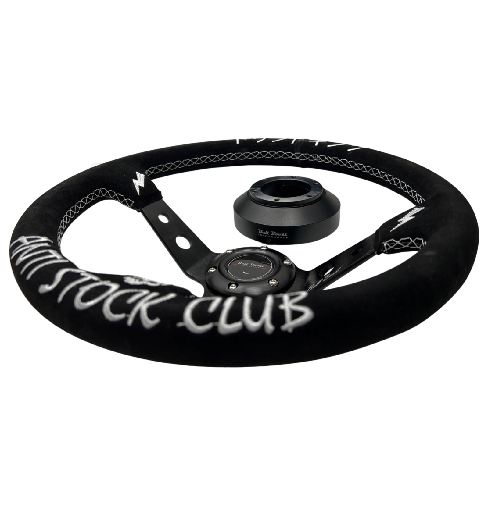 Infiniti G35 G37 Suede 3"Deep Dish Steering Wheel + Quick Release Short Hub Adapter