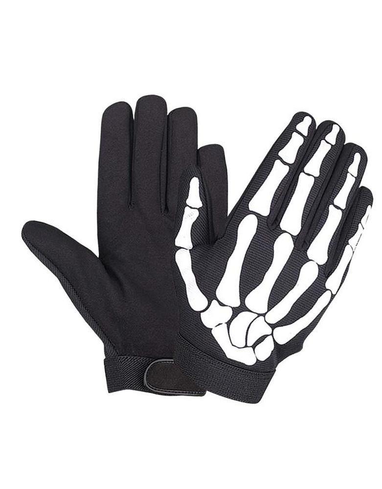 Mens Mechainc Gloves with Skeleton Design,Black,Size  XL