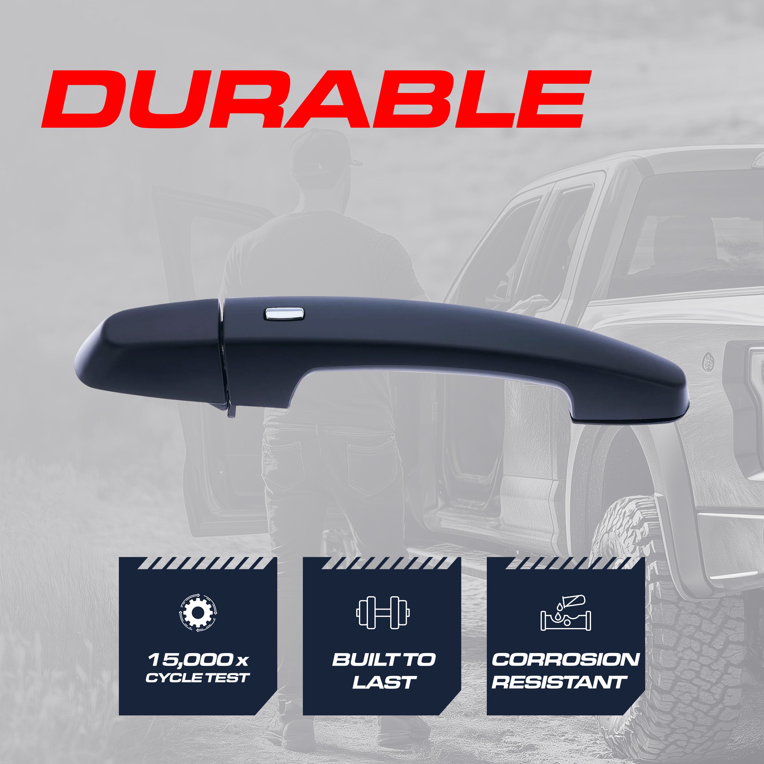 Exterior Door Handle Black Primed Replacement for Chevrolet Impala (2014) OE Part # 13590679, 13586018 | Front Right Passenger Side w/o Keyhole