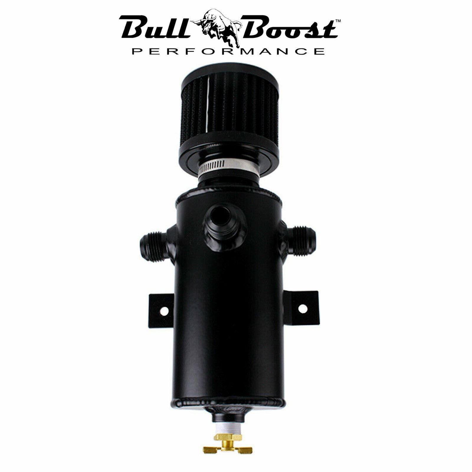 3-AN10 Port Oil Catch Tank Can Baffled Breather Filter Aluminum 750ml Reservoir