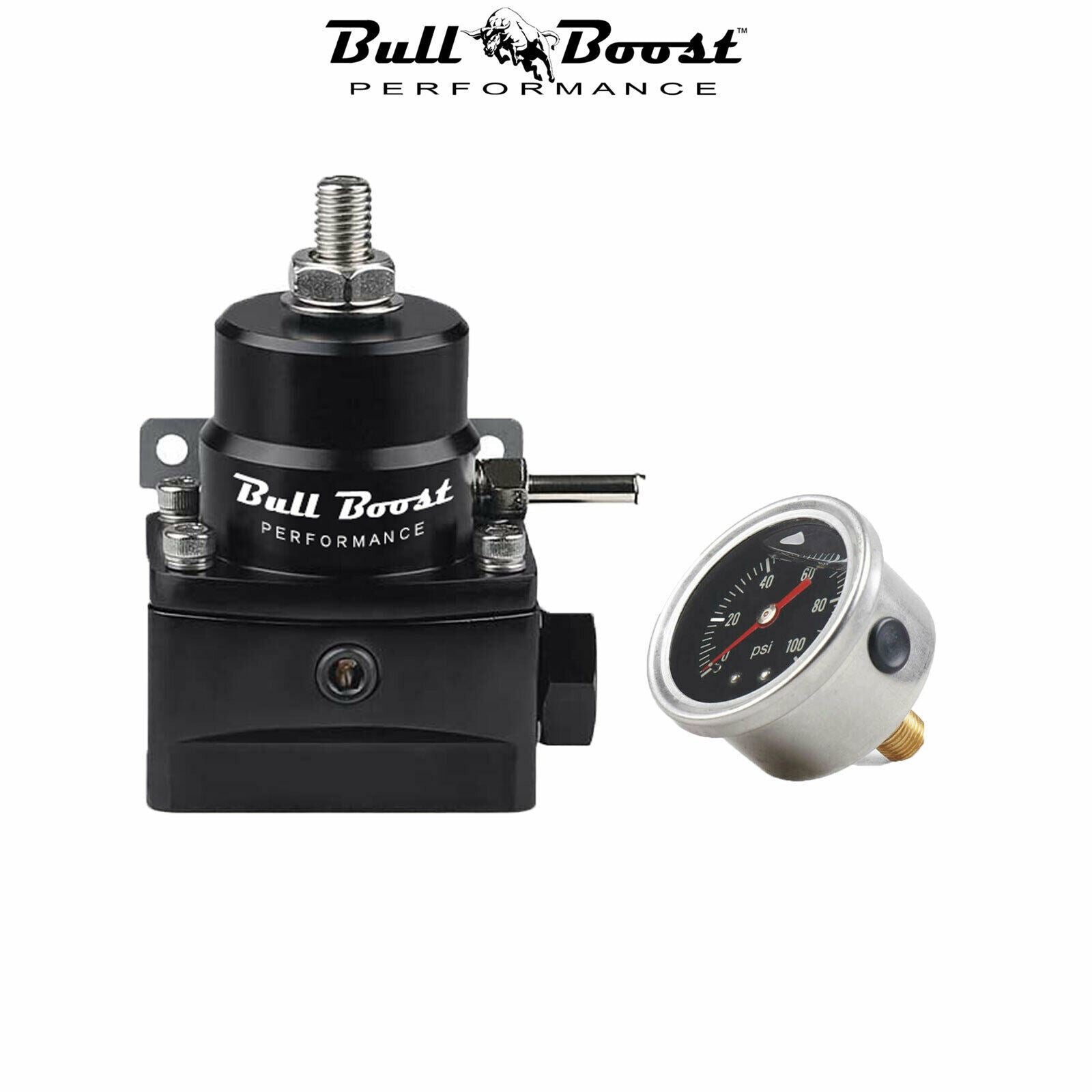 10-100Psi Fuel Pressure Regulator Motive Gauge EFI Bypass AN6 FPR 6AN Kit