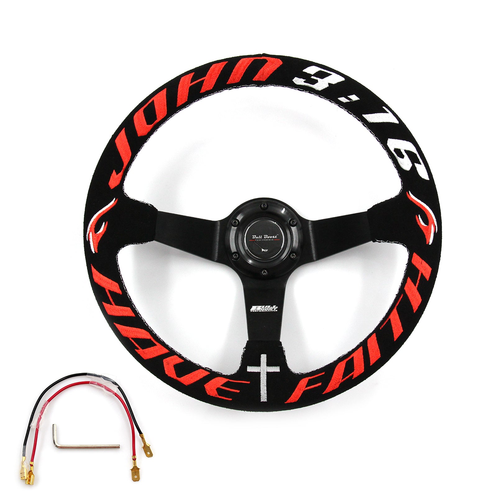 Have Faith 3:16 350MM Steering Wheel + Hub Adapter Kit For Subaru Impreza WRX
