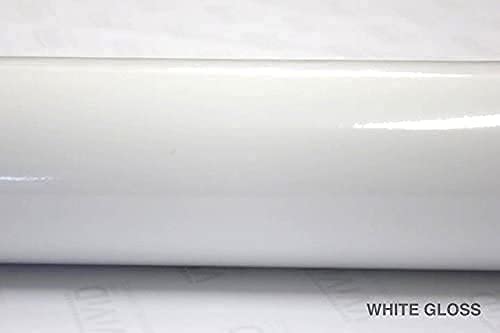 White Gloss 2.5Ft X 5Ft Car Wrap Vinyl Roll With Air Release 3Mil-Vvivid8