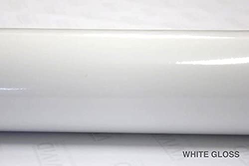 VViViD White High Gloss Vinyl Wrap Roll - 8ft x 5ft, Realistic Paint-Like Finish, Air Release Technology