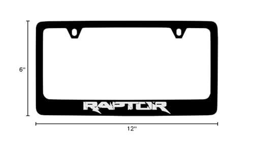 Ford Raptor Black Metal Wide Bottom License Plate Frame Holder