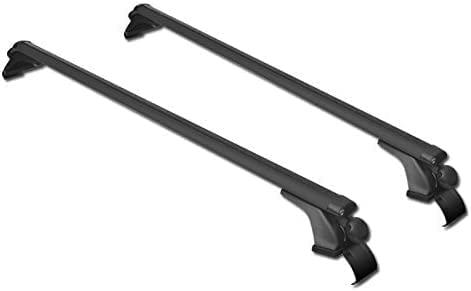 Mph Production 48' (120Cm) Universal Fit Black Adjustable Aluminum Window Frame Roof Rack Cross Bars Cargo Carrier With 3 Pairs Of Mounting Clamps (2 Pcs)