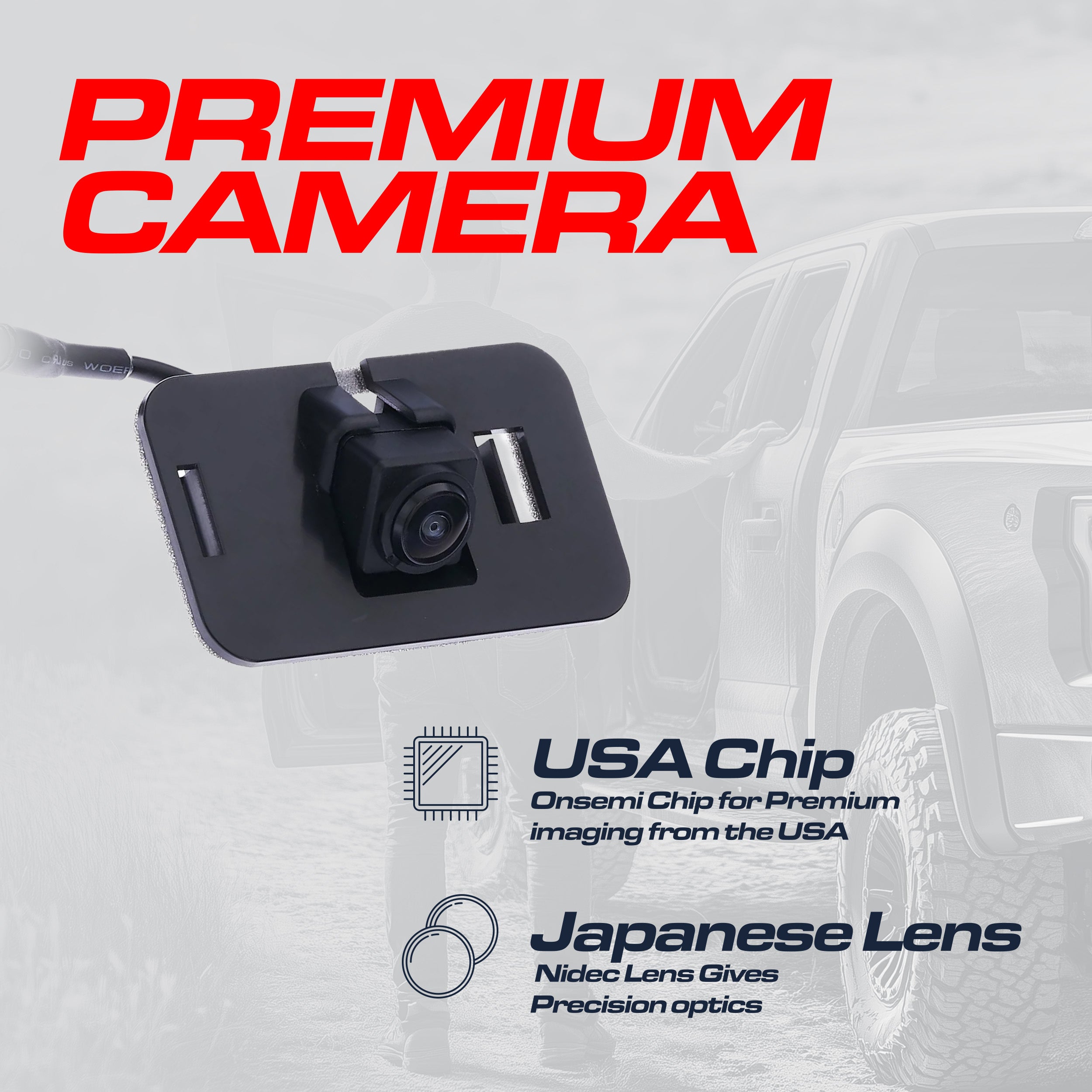 Cadillac Escalade/ESV w/ Surround View (2015), Escalade/ESV w/ AVM (2016) / GMC Yukon/XL/Denali w/ Surround View (2015-2016) OEM Replacement Backup Camera OE Part # 23405751, 23135152, 23324497