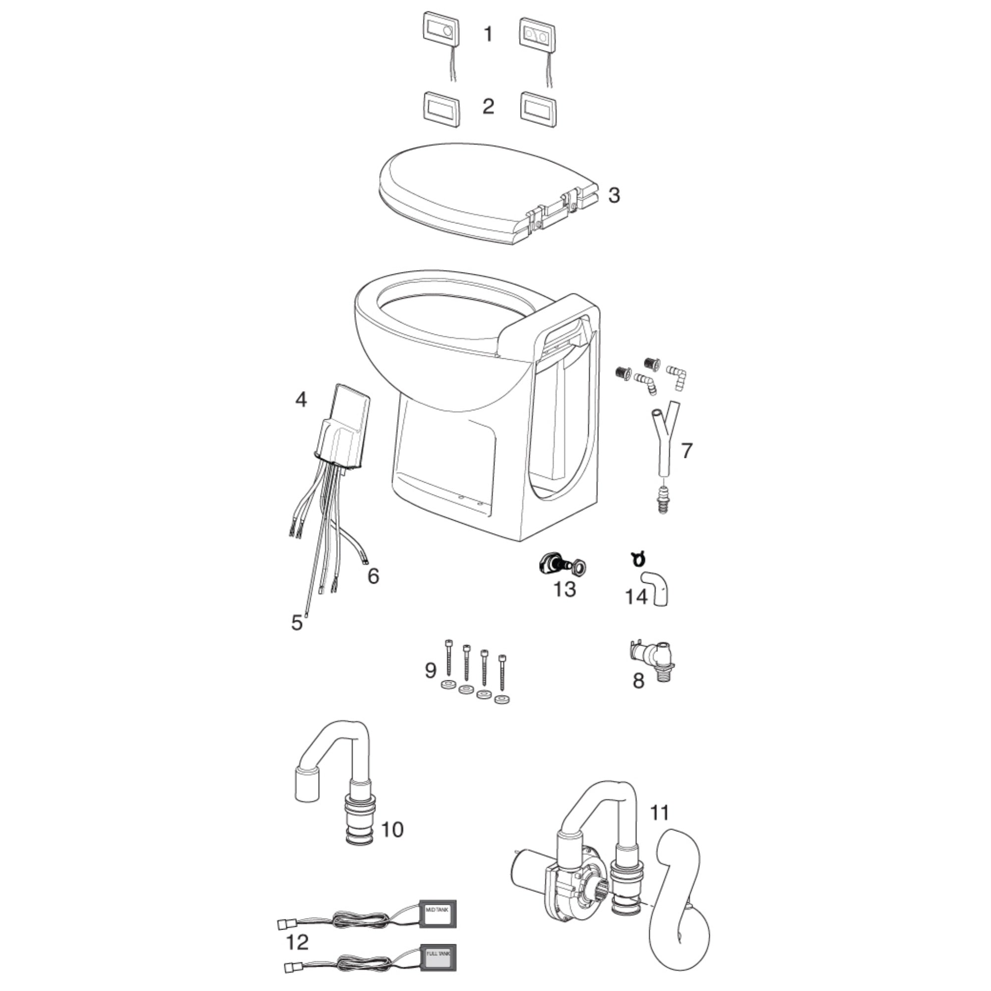 Thetford 36398 Controller for TECMA Silence Plus Permanent RV Toilet