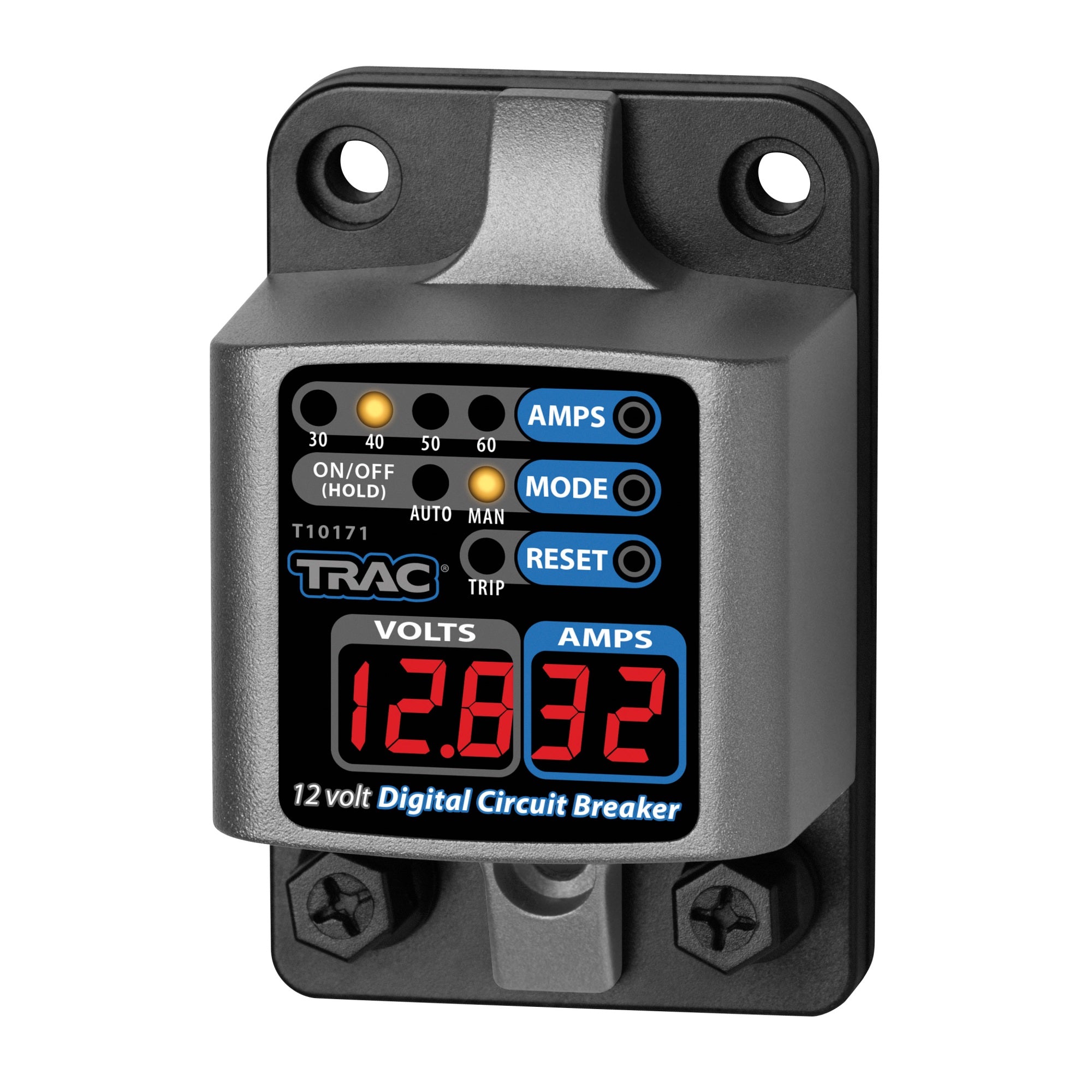 Trac T10171 12V Digital Circuit Breaker Wth Display Circuit Breaker, 30-60 Amps