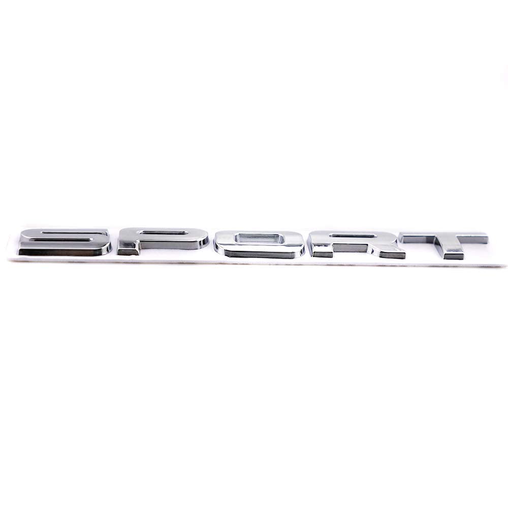 Sport Emblem 3D Metal Badge Car Side Fender Rear Trunk Car Sticker Decal For Dodge Hon Da Ni Ssan Kia R Ange R Over (Sliver)