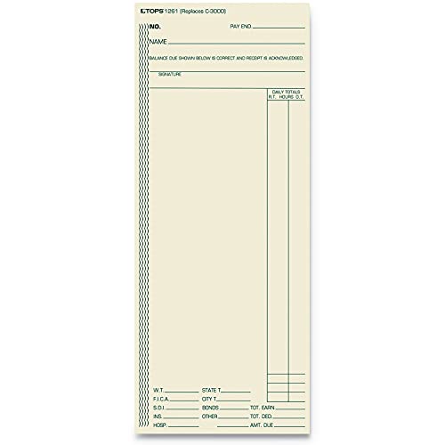 3-3/8 X 8-1/4 Weekly Time Cards For Acroprint