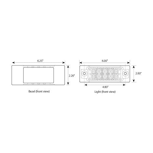 Grand General 76210 Amber Rectangular Wide Angle Spyder 10-Led Marker/Clearance/Turn Light With Amber Lens