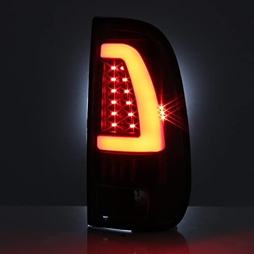 AKKON LED Tube Style Black Taillights for 1997-2003 Ford F150 & 1999-2007 F-Series Super Duty, Model SUVELAM