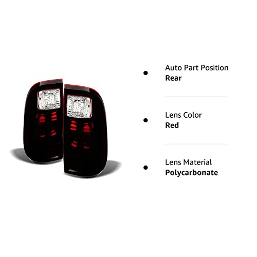 Acanii - For Dark Tinted 2008-2016 Ford F250 F350 F450 F550 Super Duty Tail Lights Left+Right