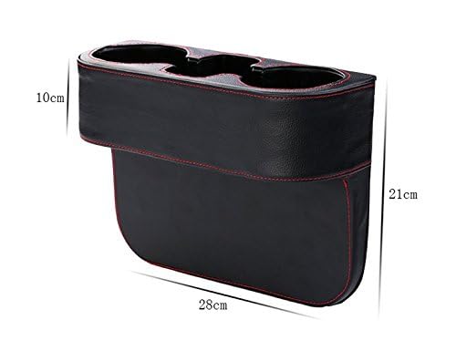IOKONE Leather Car Cup Holder Organizer, Black, Model AST, for Mobile Phones and Accessories