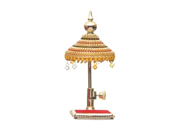 Tej Gifts Diamond Studded Acrylic Umbrella Chhatra For God Idol, Car Dashboard/Office Desk/Table/Home Decor Showpiece, Chatri Aa