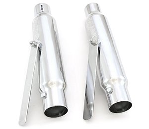 Set Of 2 Chrome Shorty Mufflers Cafe Chopper Motorcycle - I.D 1.75' - Length 12'