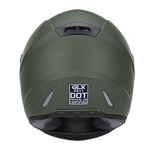 GLX GX11 Full Face Motorcycle Helmet - Lightweight, DOT Approved, X-Large, Camo, with Extra Tinted Visor