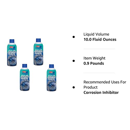 CRC Heavy Duty Corrosion Inhibitor, 10 Oz - 4 Pack, Dark Amber Viscous Liquid, Model 5
