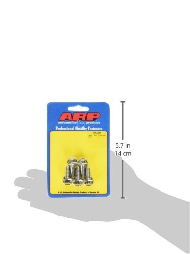ARP Bolt, 8 mm x 1.25 Thread, 20 mm Long, 10 mm 12 Point Head, Stainless, Polished, Universal, Set of 5