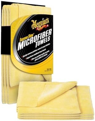 Meguiars Supreme Shine Microfiber Towels for Cars, Absorbent Ultra-Plush Car Microfiber Towel Set for Effectively Removing Car 