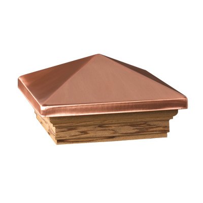 Deckorators Copper Wood Post Cap, 3 in. H x 4 in. W, Model 72223 - Durable & Stylish Outdoor Accent by UNIVERSAL CONSUMER PRODUCTS INC