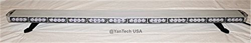 YanTech 60" Amber Clear LED Light Bar - 102 Super Bright Flashing Lights, Aluminum Housing, Tow Truck, Police, Snow Plow, USA Warranty