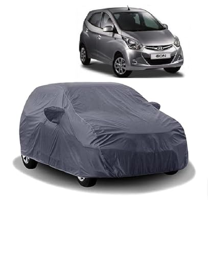 Carigiri Grey Car Body Cover For Hyundai Eon(Triple Stitched,Mirror Pockets,Uv Resistant,Dustproof)(Models2011, 2012, 2013, 201