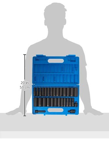 29-Piece 3/8 In. Drive 6-Point Sae And Metric Deep Impact Socket Set