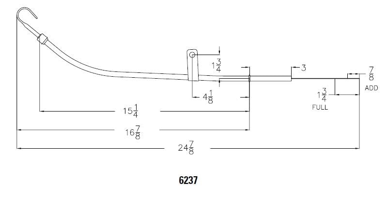 Mr. Gasket - 6237 Oil Dipstick, Sb Chev 80-82, Chrome