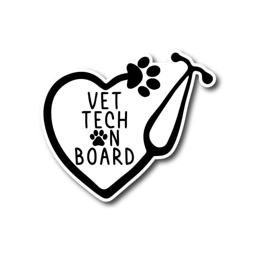 Magnet Me Up Vet Tech On Board Magnet Decal, 5X5.5 Inches, Heavy Duty Automotive Magnet For Car Truck Suv, Any Magnetic Surface,