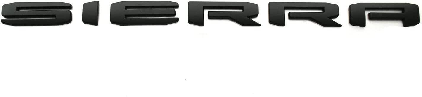 4Pcs AT4 HD Emblem Sierra Letters 3D Side Door Rear Tailgate Badge Sticker Decal NamePlate 85002068 Replacement for Sierra 1500