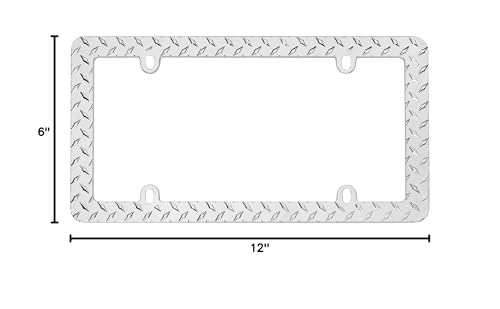 Cruiser Accessories 30830 Diamond Plate License Plate Frame, Chrome