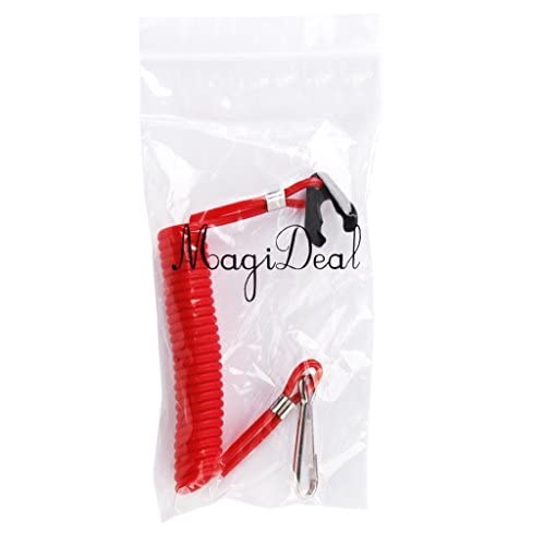Stoncel 2Pc Safety Boat Motor Outboard Kill Switch Key Lanyard Ignition Red