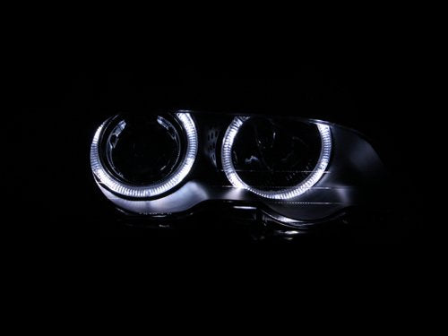 Anzo Usa 121269 Bmw Projector With Halo Black Clear With Amber Headlight Assembly - (Sold In Pairs)