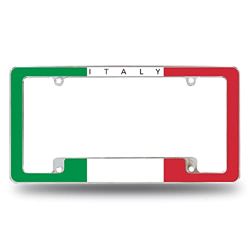 Rico Industries Italy Flag All Over Automotive License Plate Frame for Car/Truck/SUV (12 x 6)