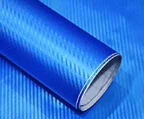 RockRose 7D Blue Carbon Fiber Vinyl Wrap 1FT x 10FT - Anti-Wrinkle, Air Release, Self-Adhesive Car Sticker, Model CR7D-B-12-