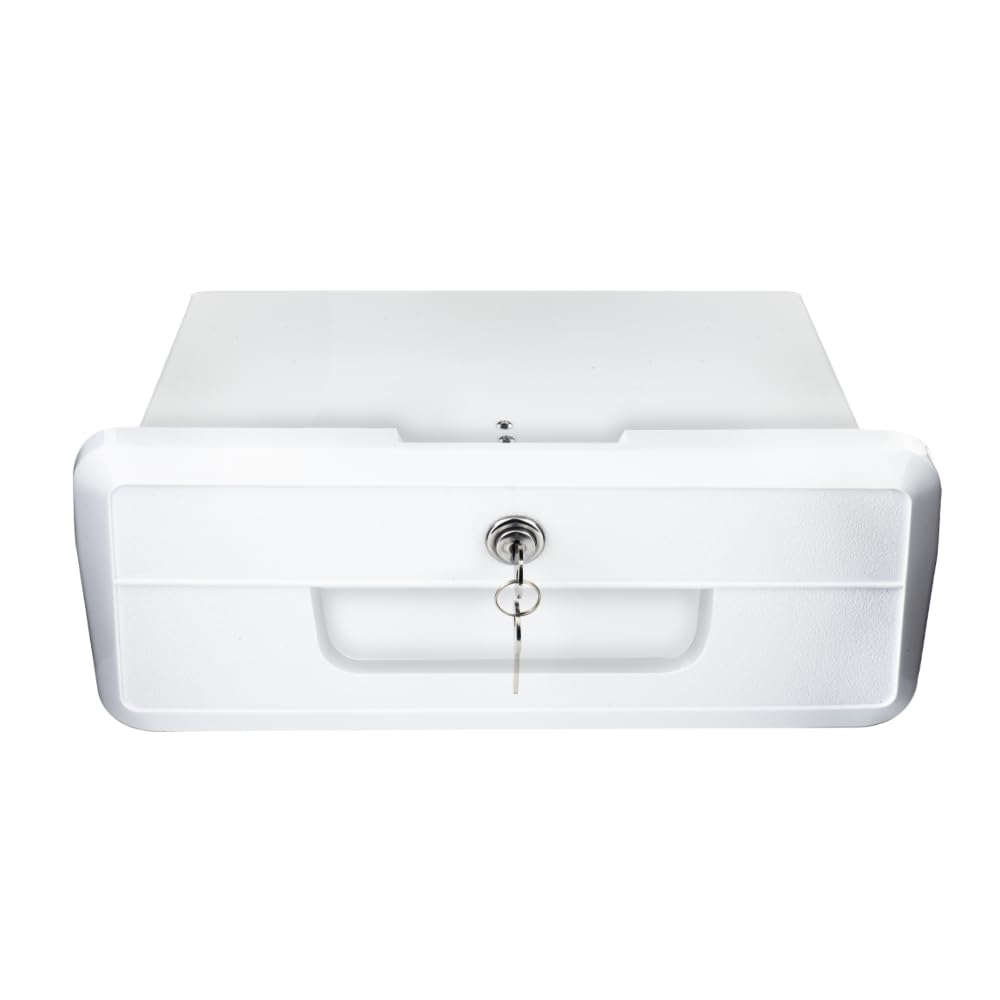 Pactrade Marine Lockable Plastic Glove Box - Durable White Storage Compartment for Boats and Yachts with Keys