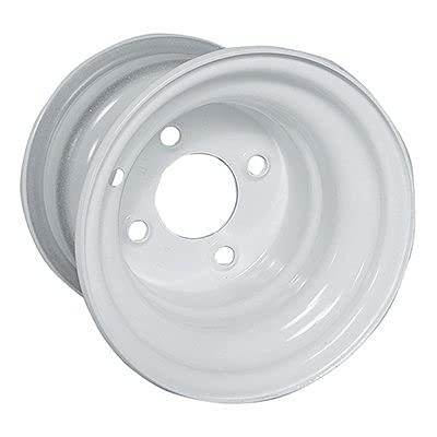 18X8.5-8 Oem Golf Cart Wheels And White Steel Tires Combo - Set Of 4