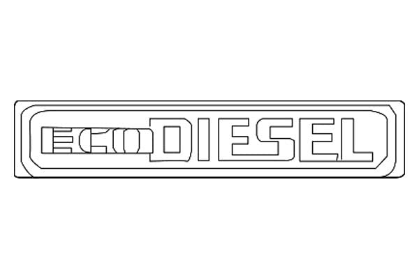 Dodge Ram 1500 Black Silver & Red Eco Diesel Nameplate New Oem Mopar
