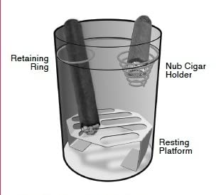 FESS Products Portable Car Ashtray Can with V Cut Cigar Cutter - Silver, One Size, Metal, Fits in Cup Holder