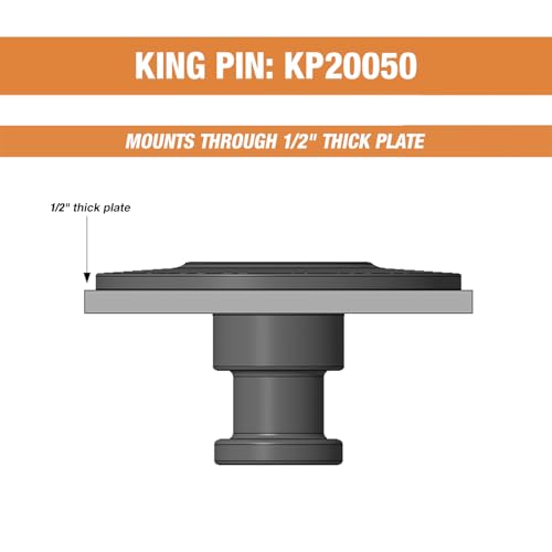 Buyers Products Kp20050 Forged Trailer King Pin, 2-Inch, 0.50-Inch Bolster Plate Thickness, Weldable, Provide Strength And Reliability To Your Fifth Wheel, 5Th Wheel Accessories , Black